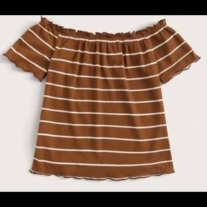 Brand New stripes Bardot top